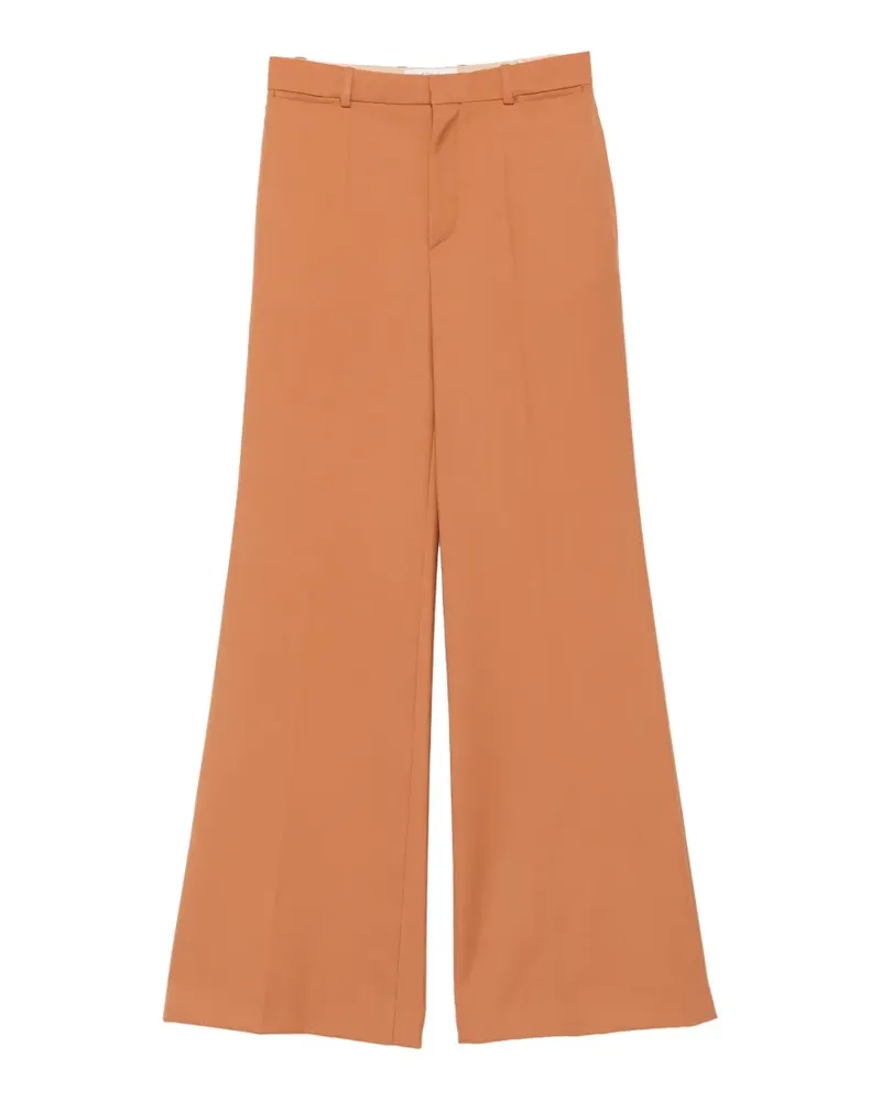 Chloé Ausgestellte Hose aus Woll-Gabardine mit hohem Bund - Orange Orange