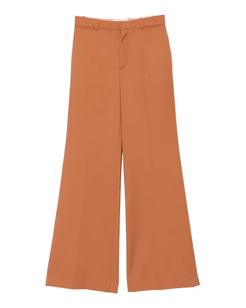 Chloé high-rise flared pants in wool gabardine - Orange Orange