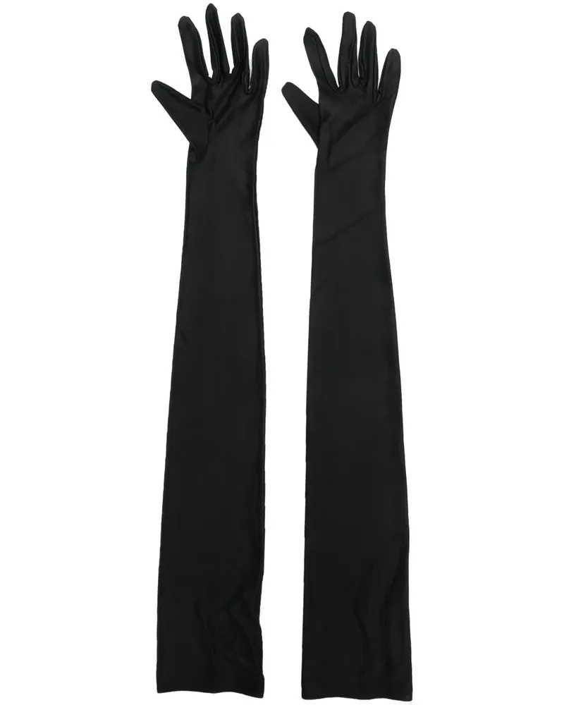 Alexandre Vauthier Fein gerippte Handschuhe - Schwarz Schwarz