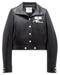 Courrèges Iconique Vinyl-Jacke Schwarz