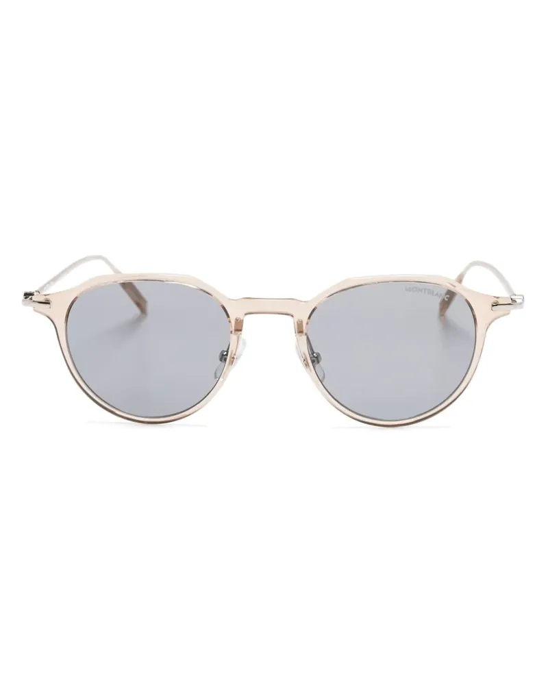 Montblanc Sonnenbrille mit rundem Gestell - Nude Nude
