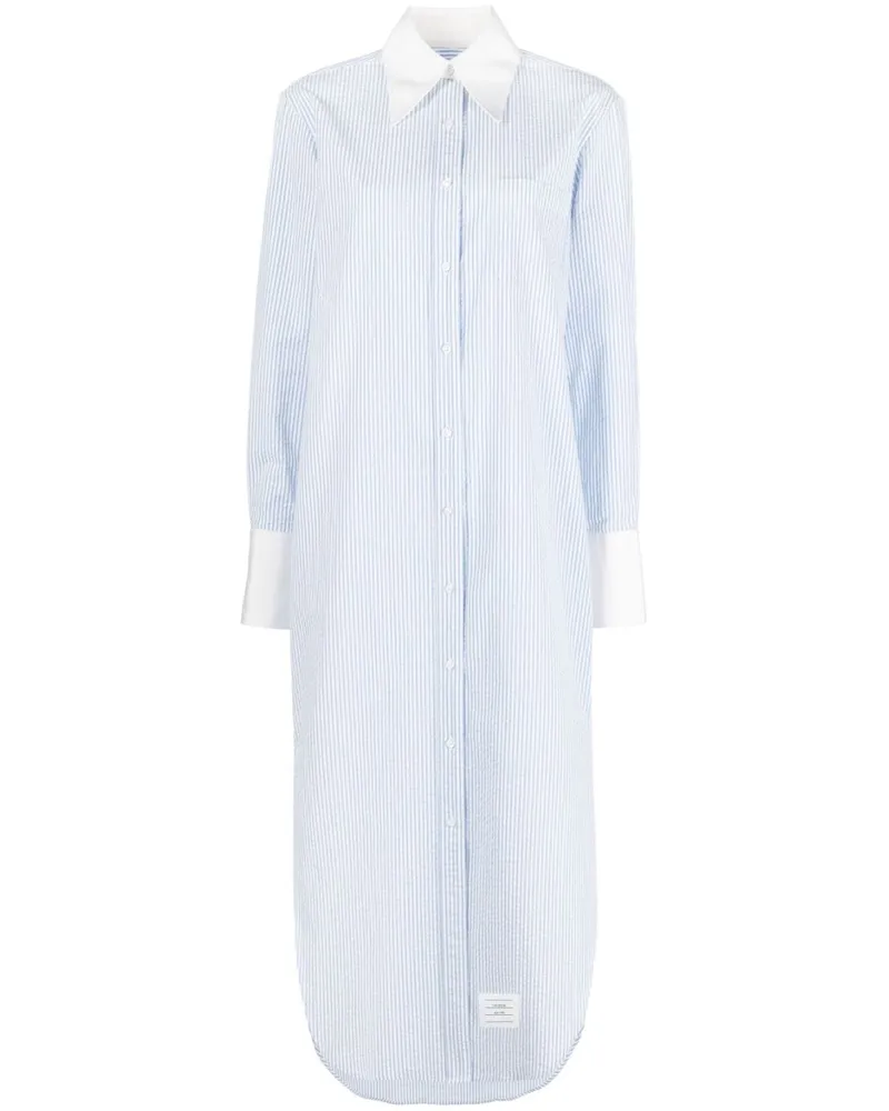 Thom Browne Gestreiftes Hemdkleid - Blau Blau