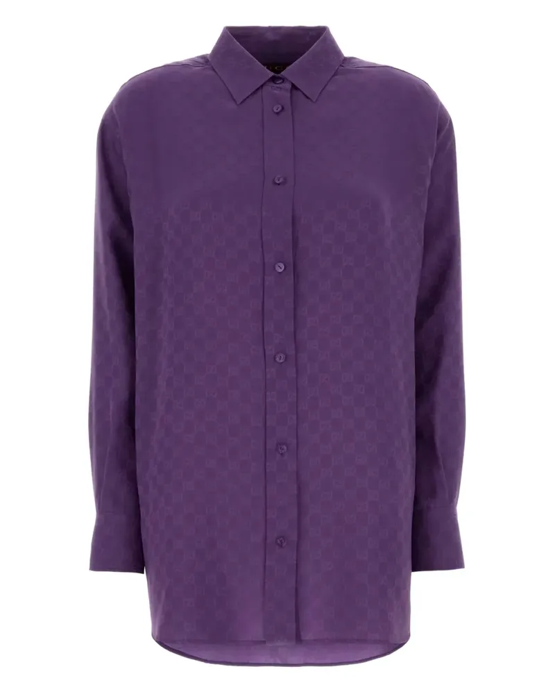 Gucci Seidenhemd aus GG-Jacquard - Violett Violett
