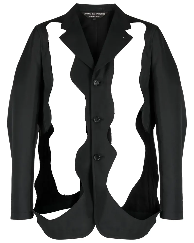Comme des Garçons Sakko mit Cut-Outs - Schwarz Schwarz