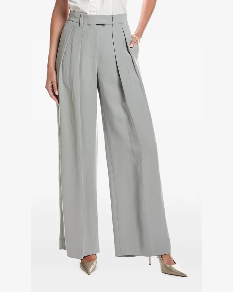 Brunello Cucinelli Wide-Leg-Hose mit Bundfalten - Grau Grau
