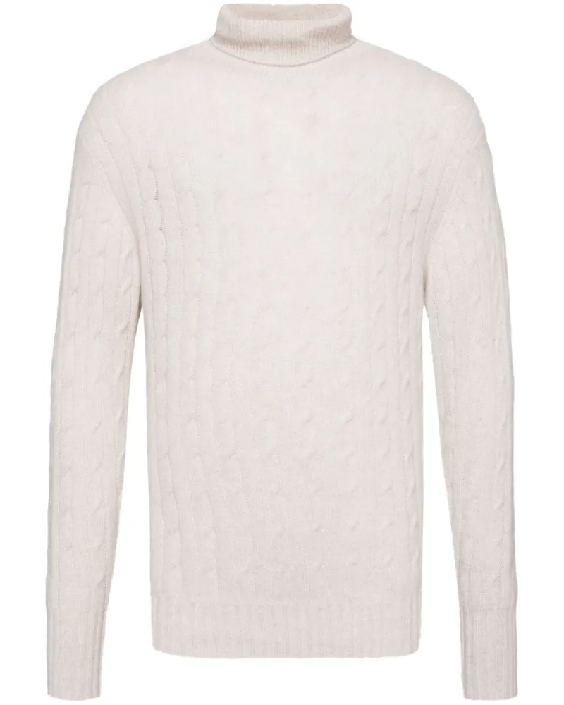 N.Peal Berwick Cable Rollkragenpullover - Nude Nude