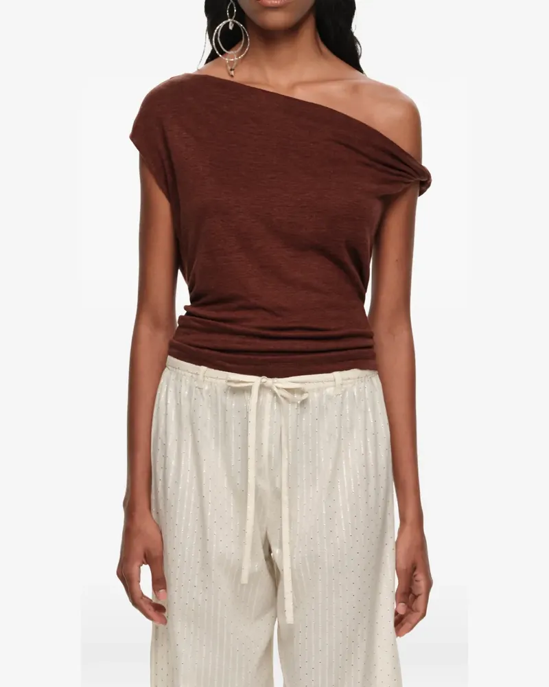 BIMBA Y LOLA Leinentop mit Knoten - Braun Braun