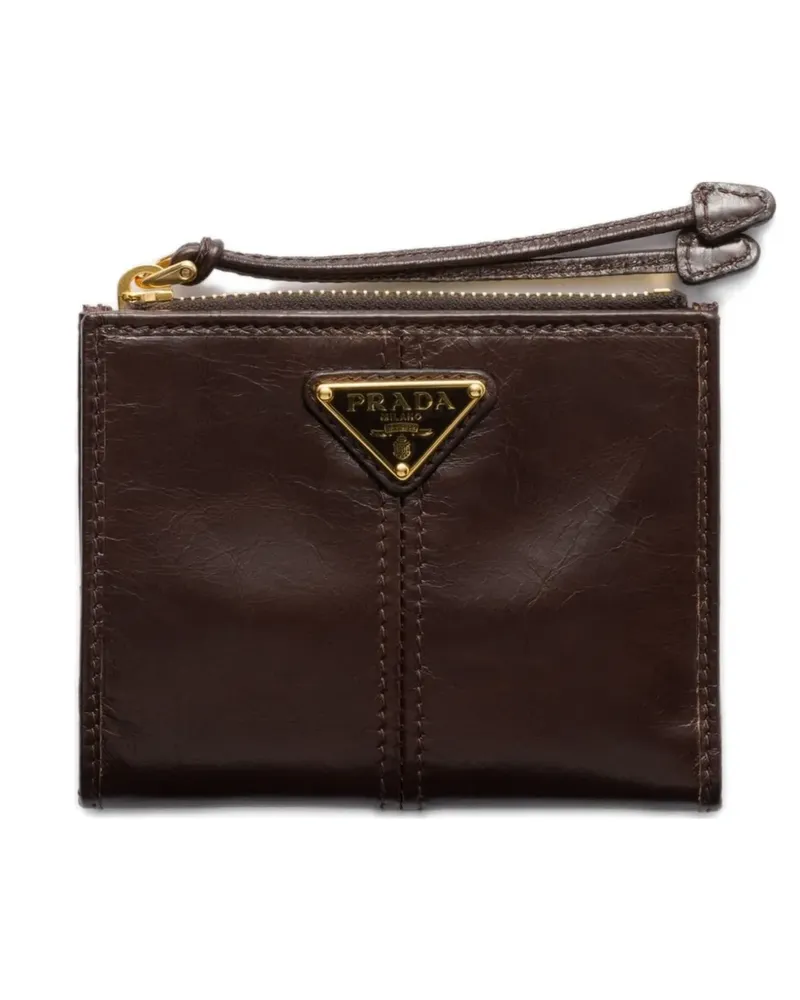 Prada Portemonnaie mit Triangel-Logo - Braun Braun