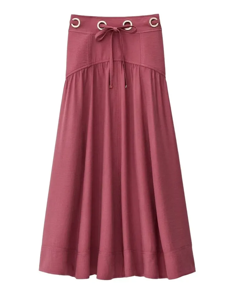 ba&sh Donia eyelet-embellished drawstring skirt - Rosa Rosa