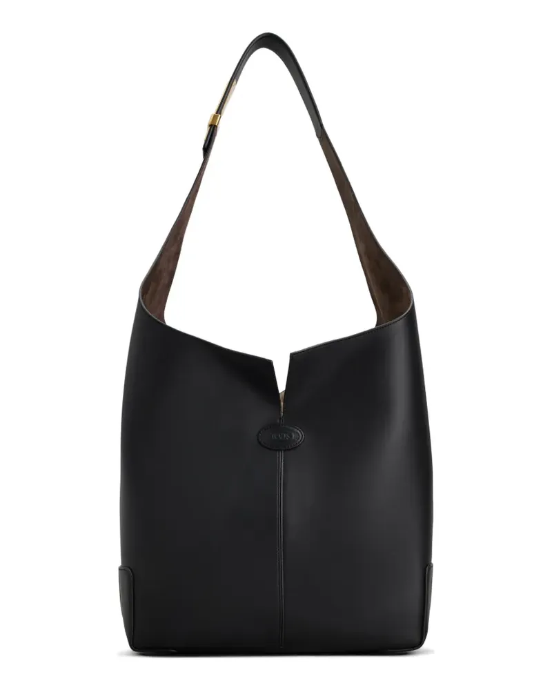 TOD'S Schultertasche mit Logo-Applikation - Schwarz Schwarz