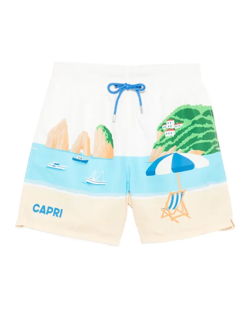 MC2 Saint Barth Badeshorts mit Print - Weiß Weiß