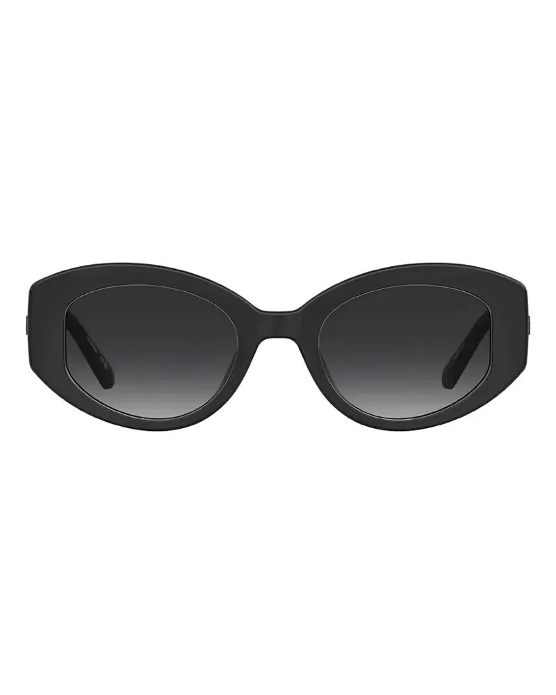 Moschino logo-plaque geometric-frame sunglasses - Schwarz Schwarz