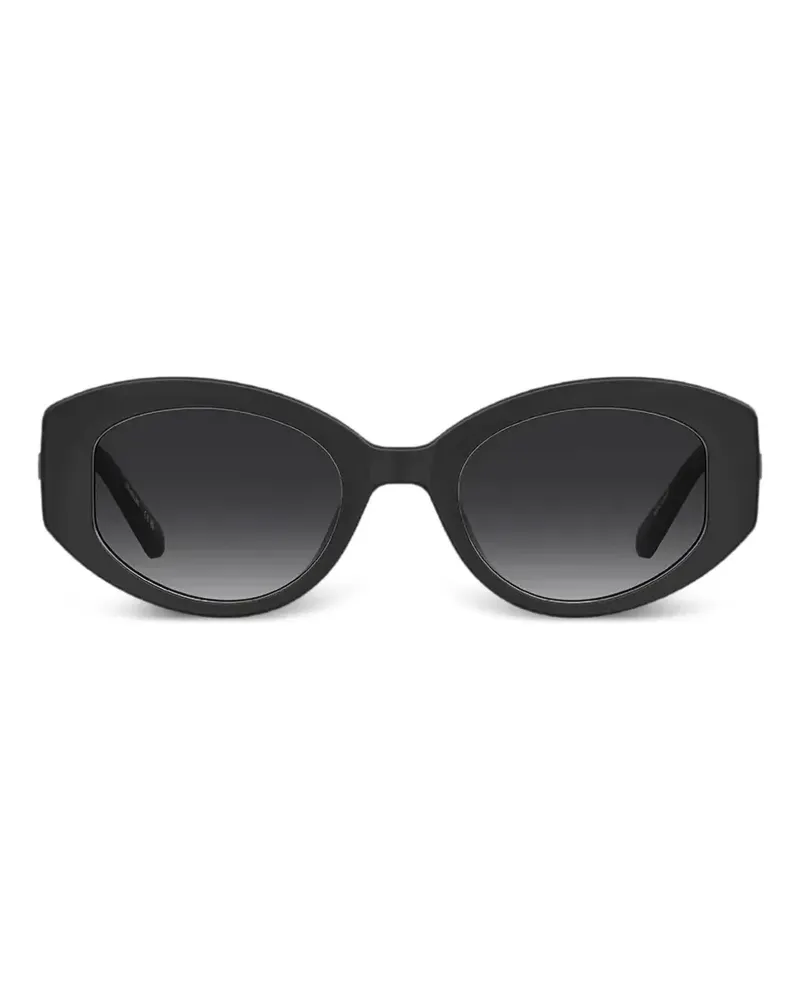 Moschino logo-plaque geometric-frame sunglasses - Schwarz Schwarz