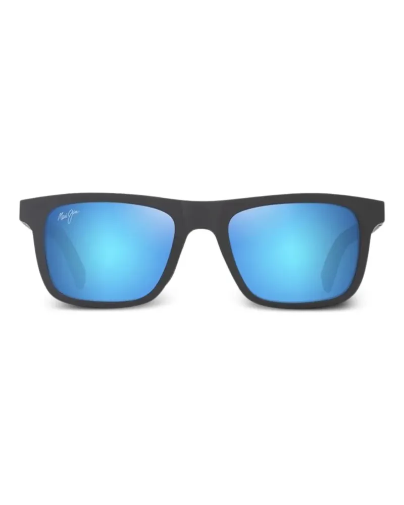Maui Jim Moaka Sonnenbrille mit eckigem Gestell - Schwarz Schwarz