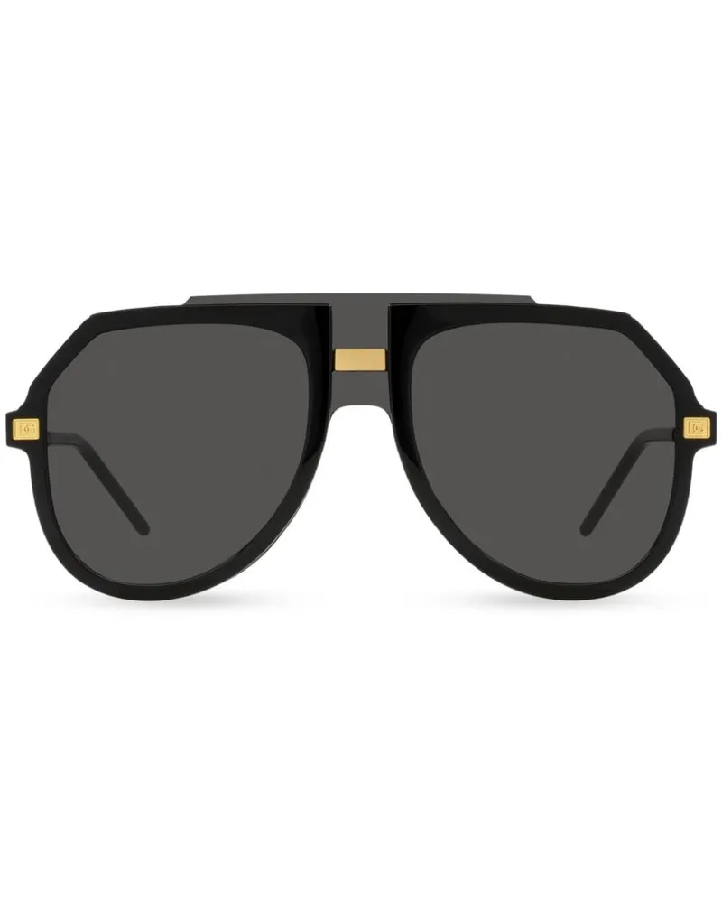 Dolce & Gabbana Sonnenbrille mit Oversized-Gestell - Schwarz Schwarz