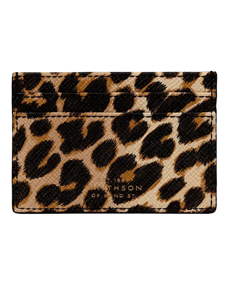 Smythson Panama Kartenetui mit Leoparden-Print - Nude Nude