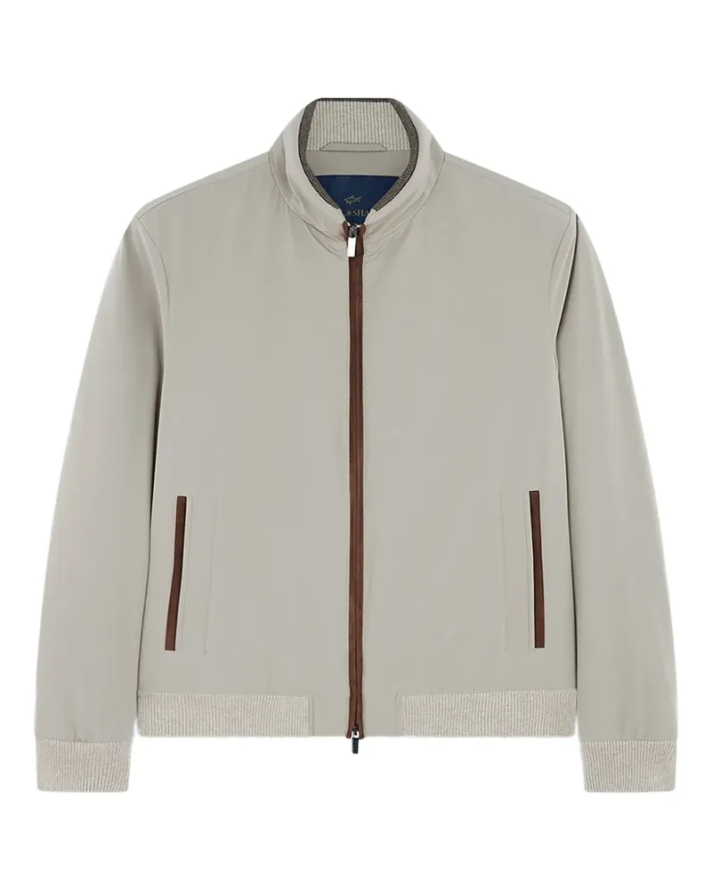 Paul & Shark Typhoon Re-4X4 suede-details bomber jacket - Nude Nude