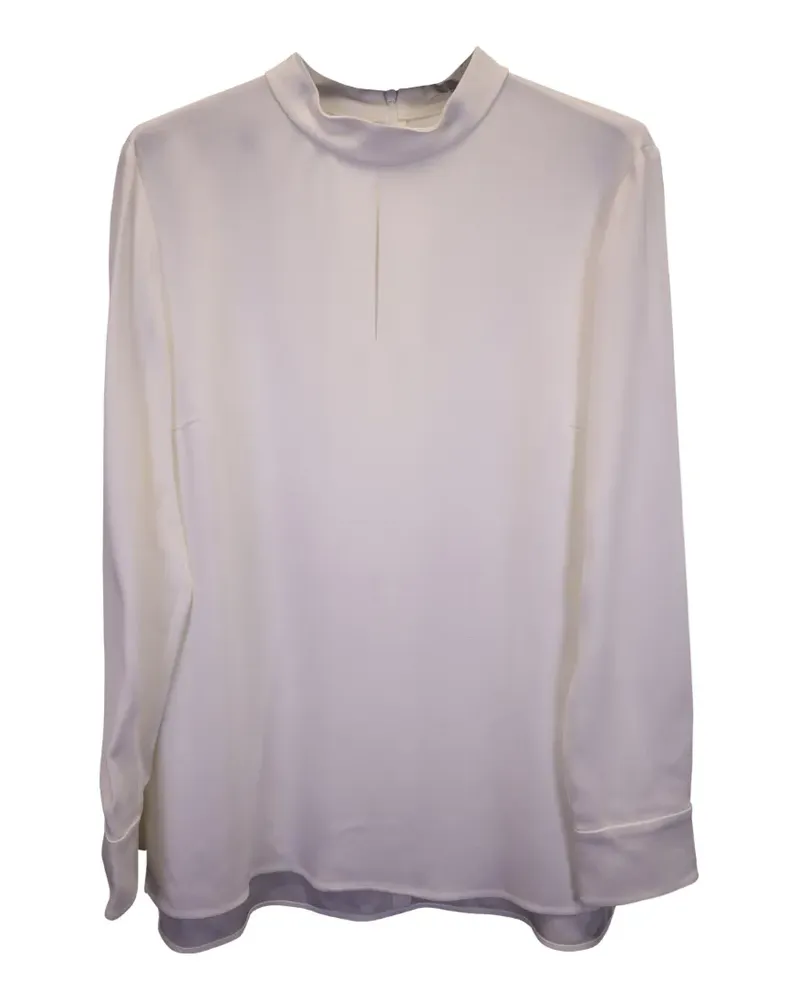 HUGO BOSS Bluse mit Stehkragen - Weiß Weiß