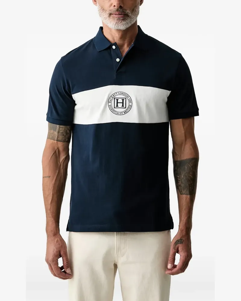 Hackett Poloshirt mit Logo-Stickerei - Blau Blau
