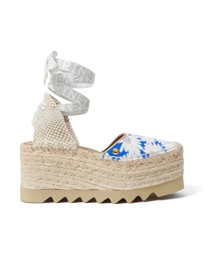 Stella McCartney Gaia daisy-print platform espadrilles - Blau Blau
