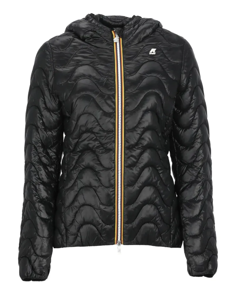 K-Way Gesteppte Lily Kapuzenjacke - Schwarz Schwarz