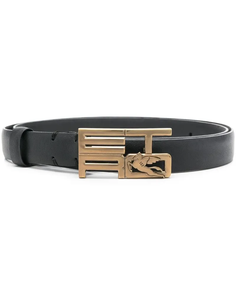 Etro Gürtel mit Logo-Schnalle - Schwarz Schwarz