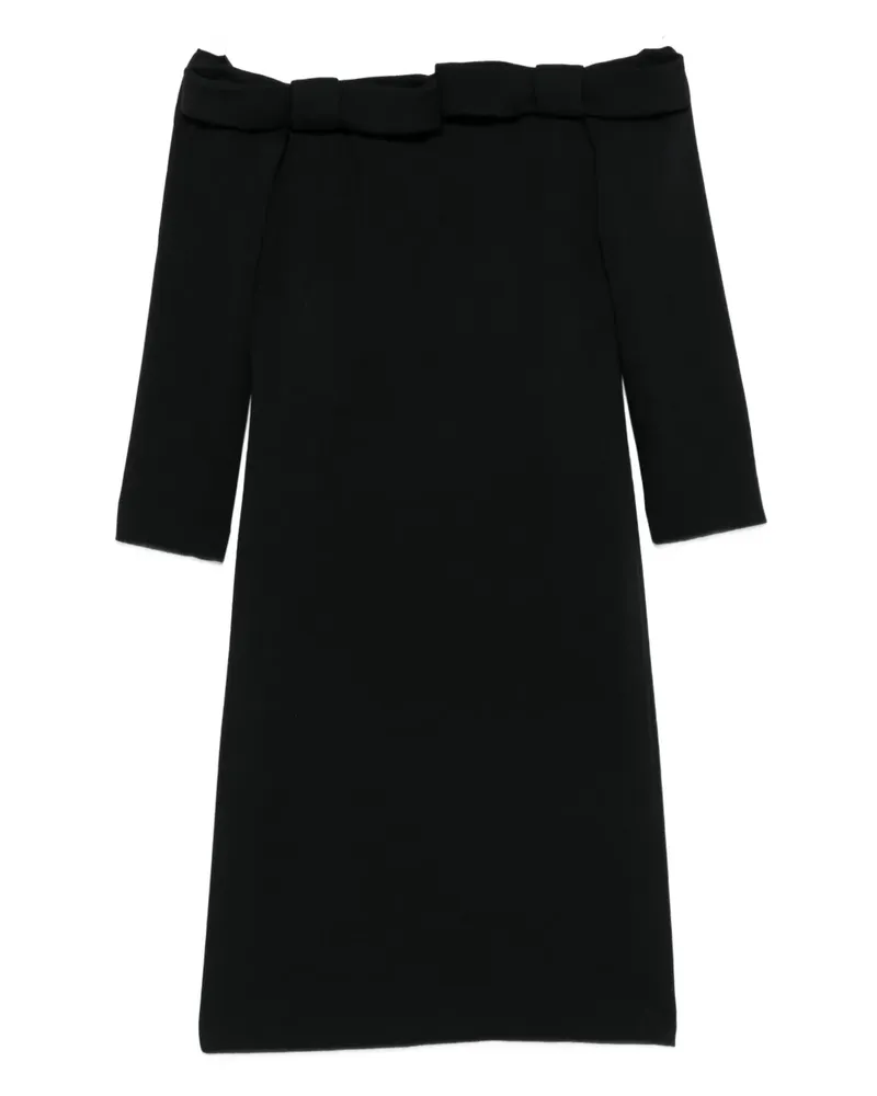 N° 21 Schulterfreies Kleid mit Schleife - Schwarz Schwarz