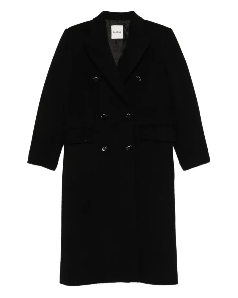 Sandro Doppelreihiger Mantel - Schwarz Schwarz
