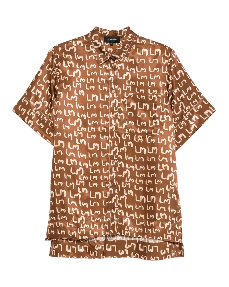 Lee Mathews logo-print short-sleeve shirt - Braun Braun