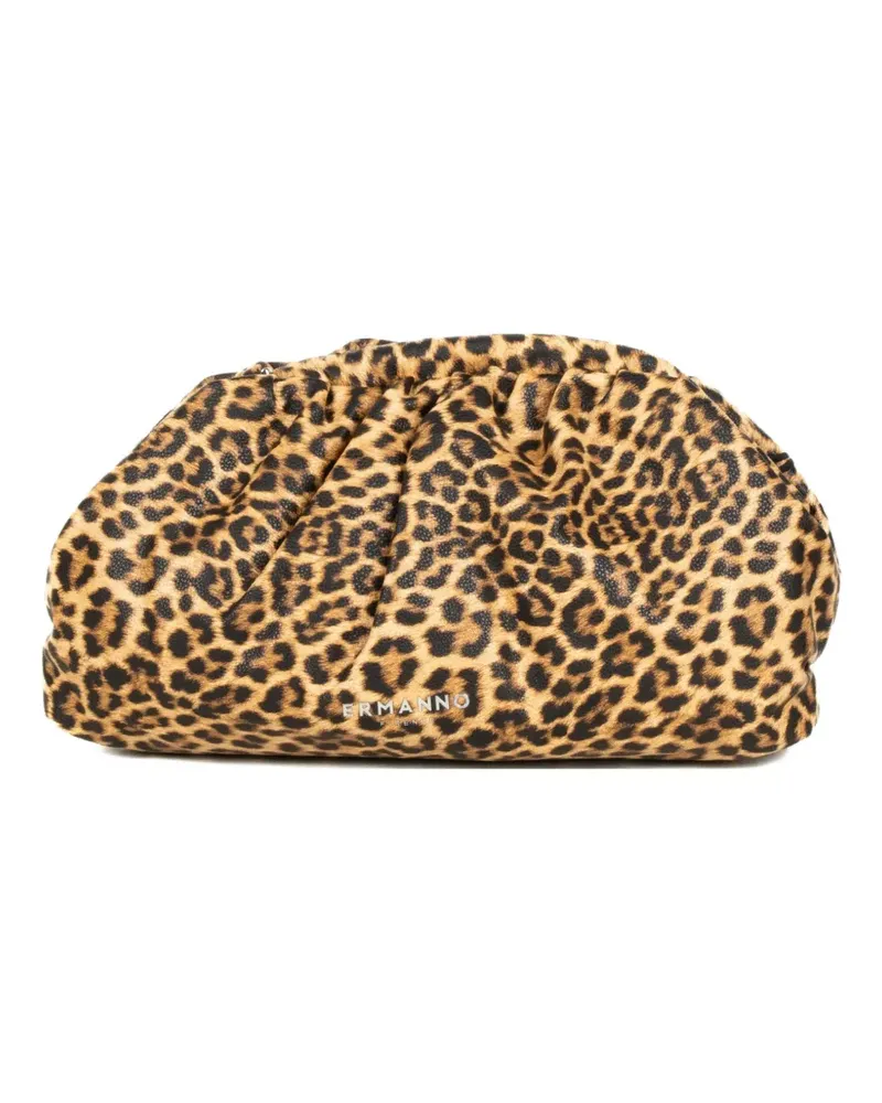 Ermanno Scervino Vanessa leopard-print clutch bag - Braun Braun