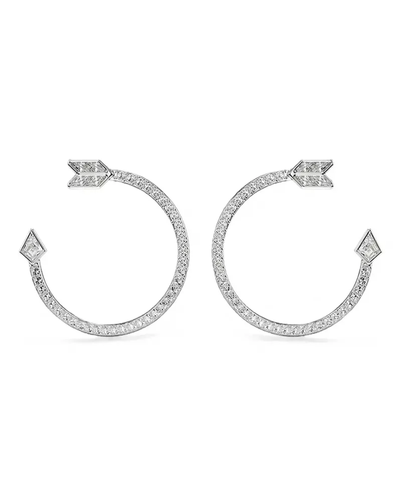 Swarovski Idyllia crystal-embellished arrow hoop earrings - Silber Silber