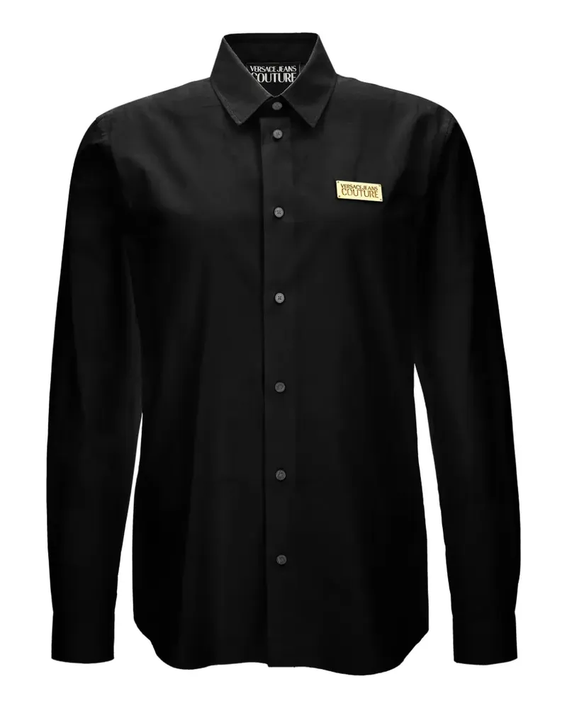 Versace Jeans Hemd mit Logo-Patch - Schwarz Schwarz