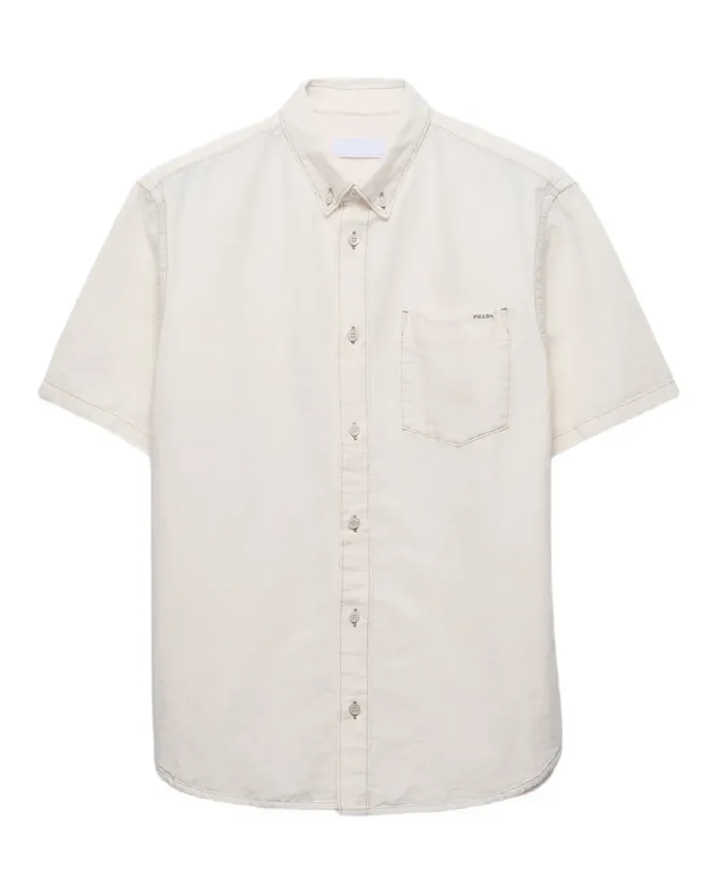 Prada Kurzärmeliges Chambray-Hemd - Nude Nude