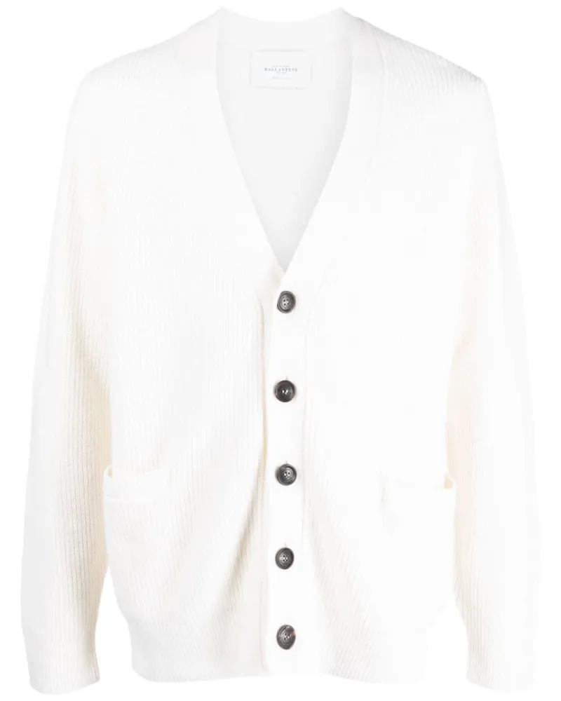 Ballantyne Cardigan mit V-Ausschnitt - Weiß Weiß