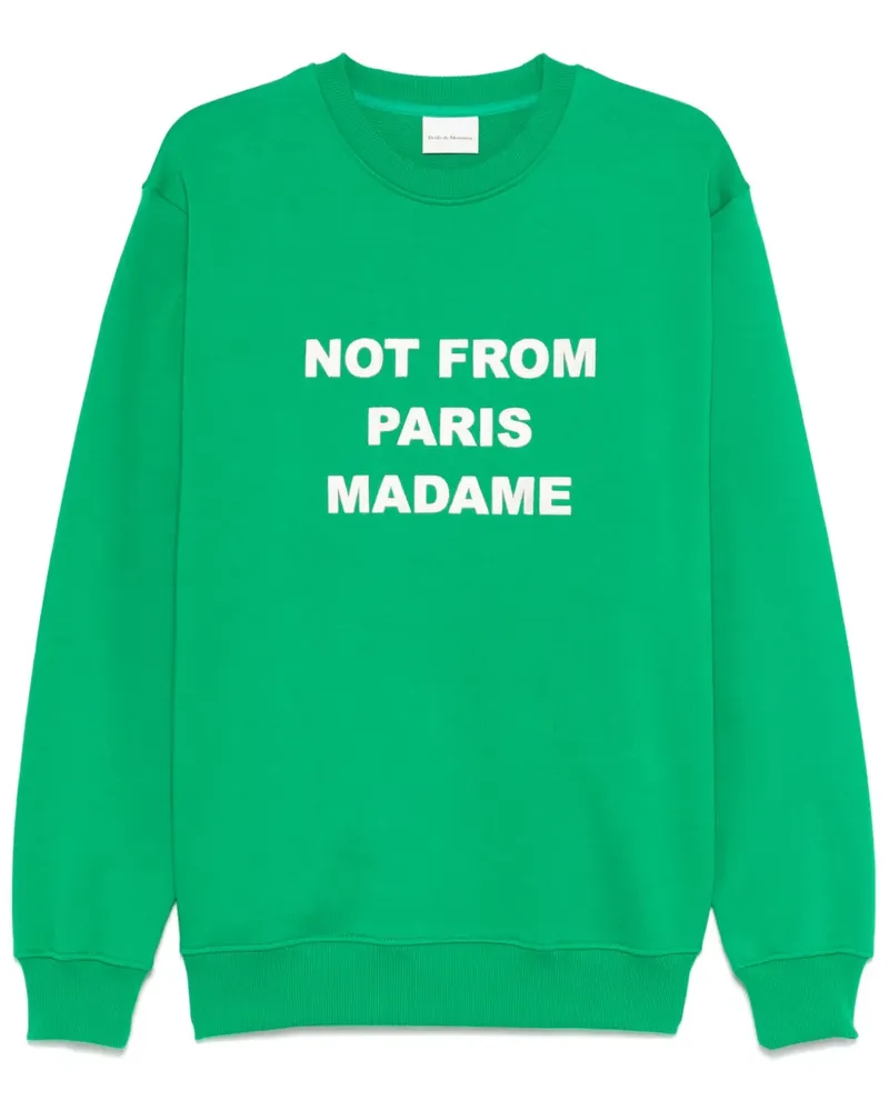 Drôle de Monsieur Sweatshirt mit Slogan-Stickerei - Grün Grün