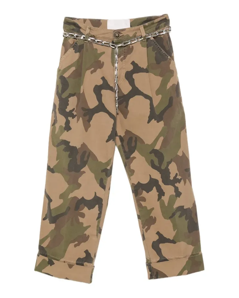 Circus Hotel camouflage-print chain-link jeans - Grün Grün