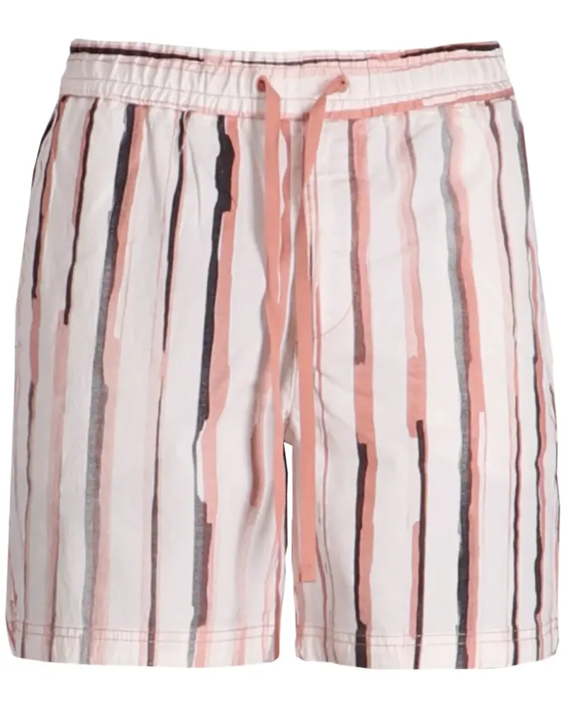 HUGO BOSS Gestreifte Sandrew Shorts Weiß