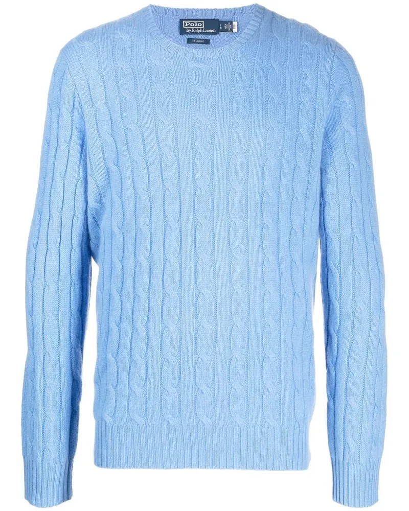 Ralph Lauren Kaschmirpullover mit Zopfmuster - Blau Blau