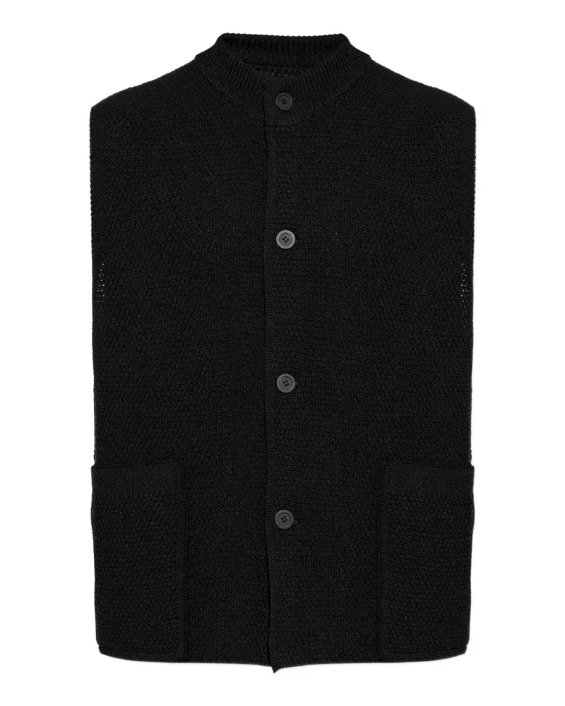 Issey Miyake button pocket gilet - Schwarz Schwarz