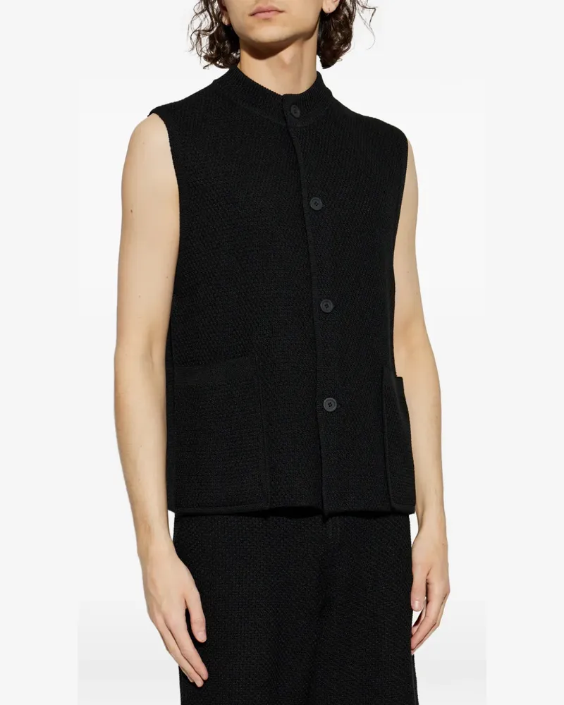 Issey Miyake button pocket gilet - Schwarz Schwarz