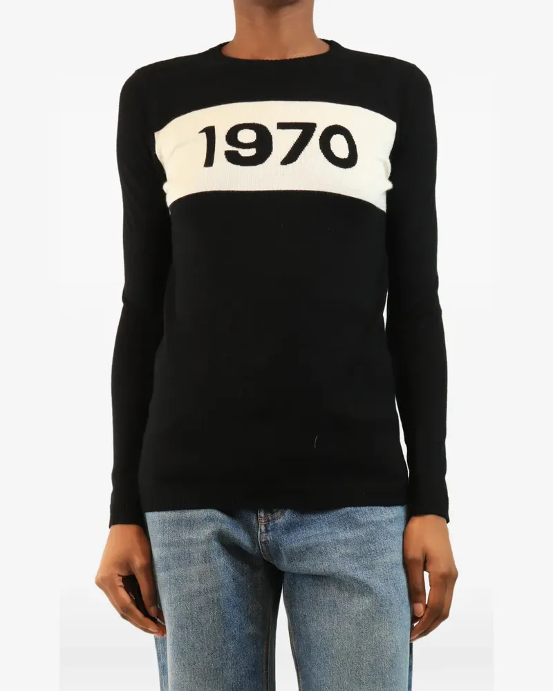 Bella Freud 1970 Strickpullover mit Intarsienmuster - Schwarz Schwarz