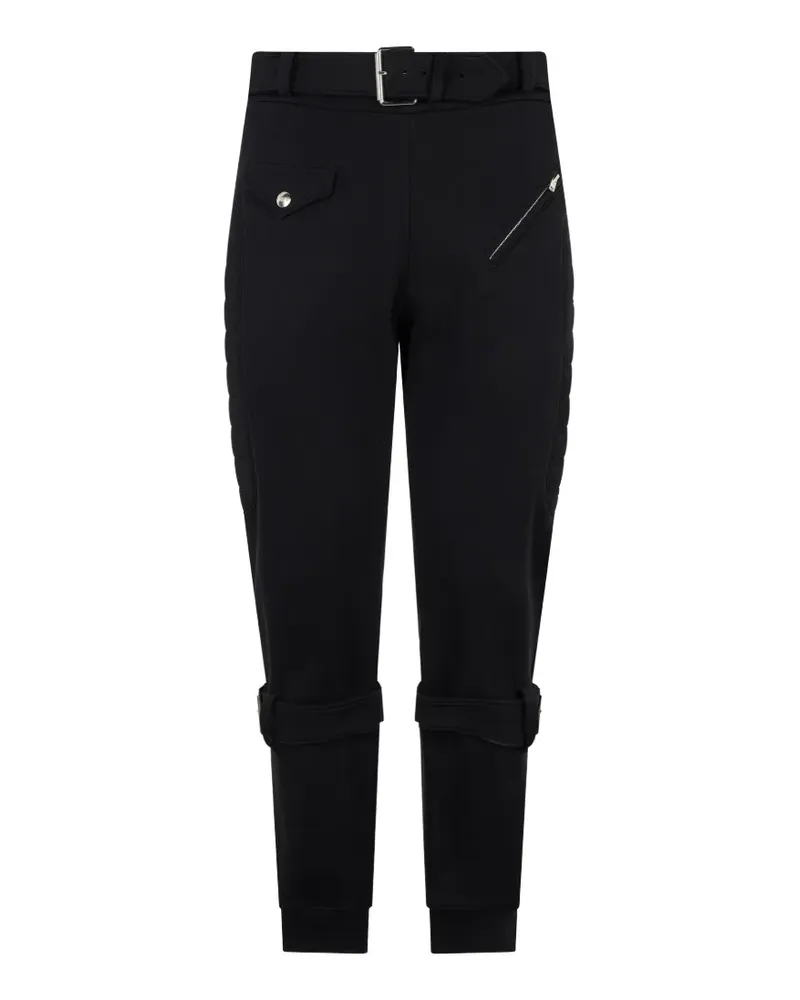 Moschino belted buckled-cuff trousers - Schwarz Schwarz