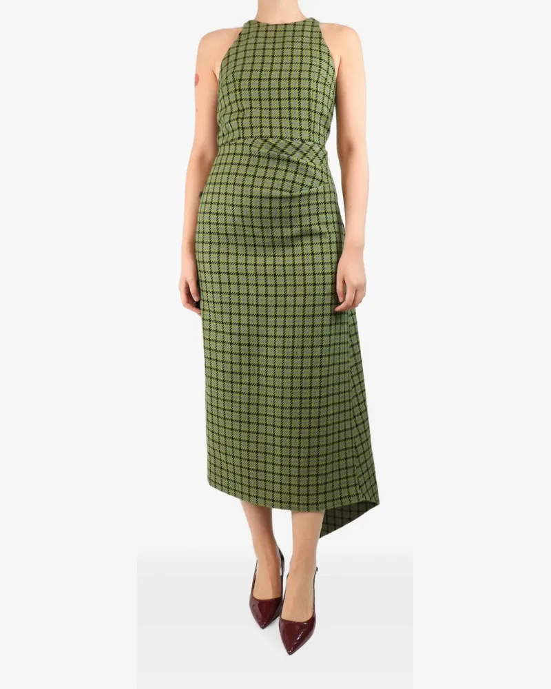 EMILIA WICKSTEAD sleeveless check midi dress - Grün Grün