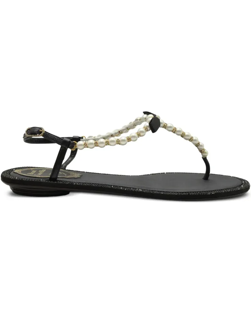 René Caovilla Pearly & Crystal sandals - Schwarz Schwarz