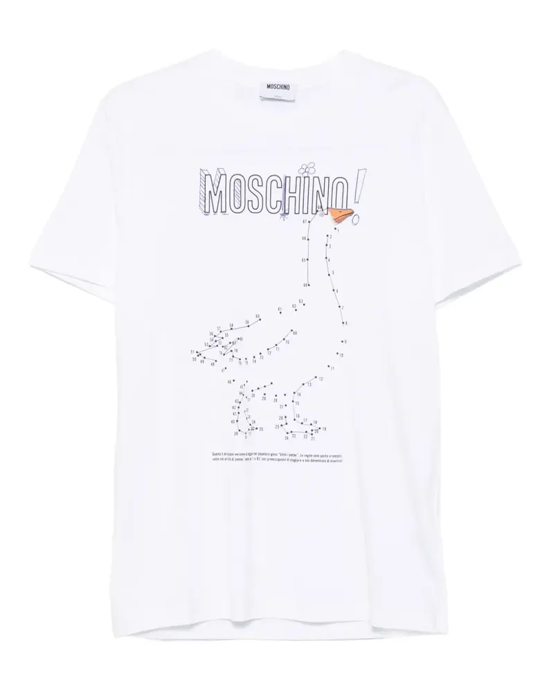 Moschino Kurzärmeliges T-Shirt mit Logo-Print - Weiß Weiß