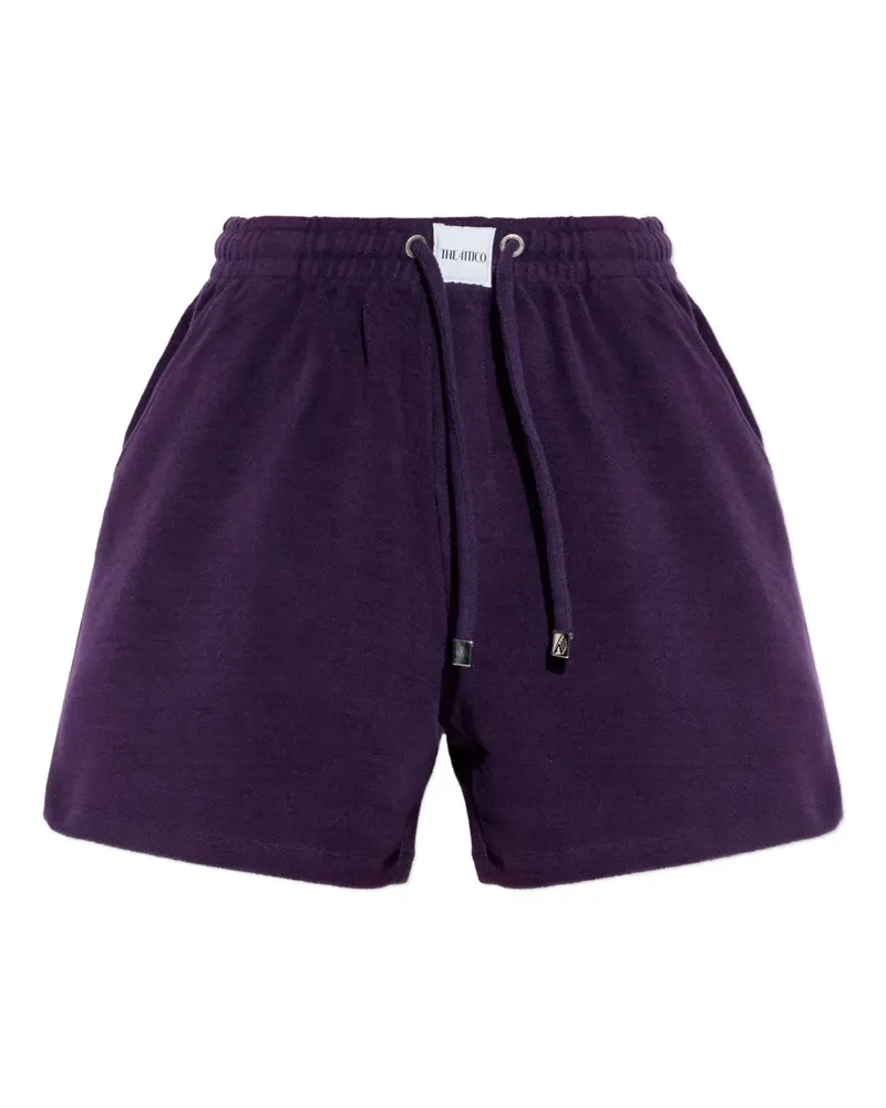 ATTICO drawstring logo-patch shorts - Violett Violett