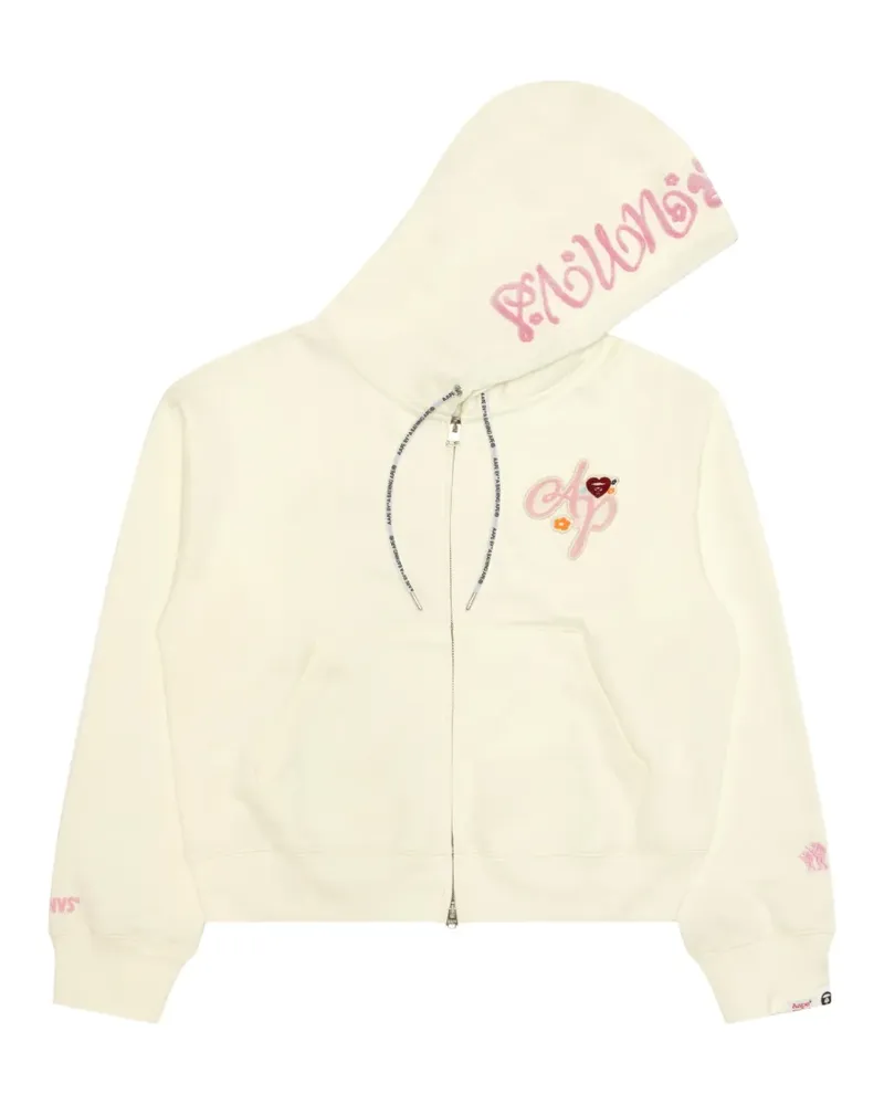 BAPE Kapuzenjacke mit Logo-Stickerei - Nude Nude