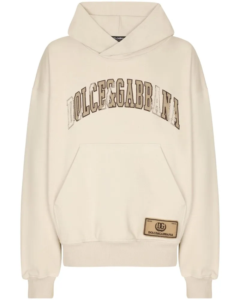 Dolce & Gabbana Hoodie mit Logo-Stickerei - Nude Nude