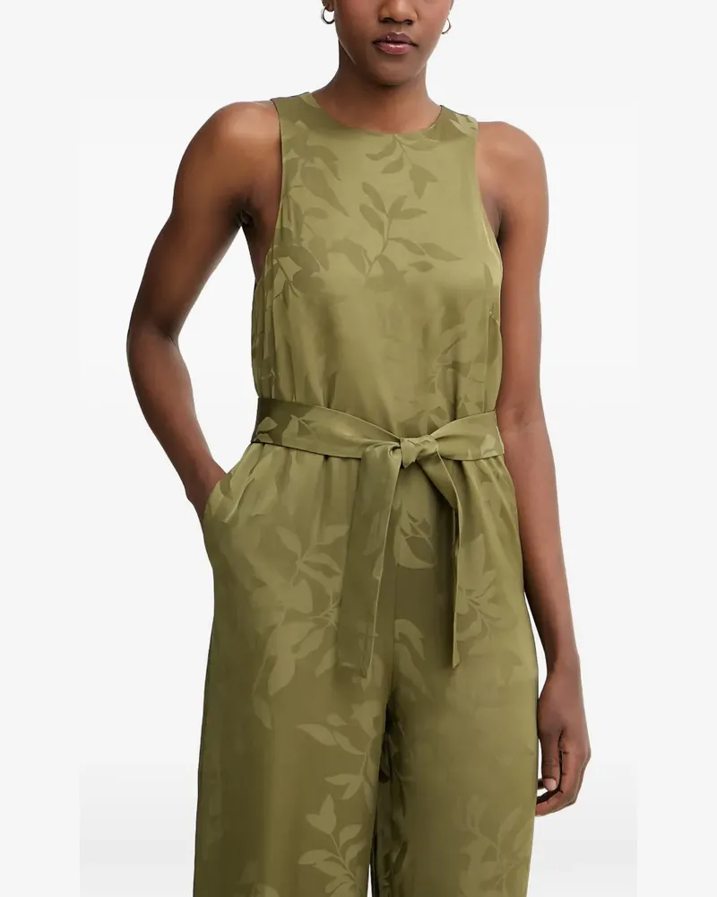 Armani Exchange leaf-jacquard belted jumpsuit - Grün Grün
