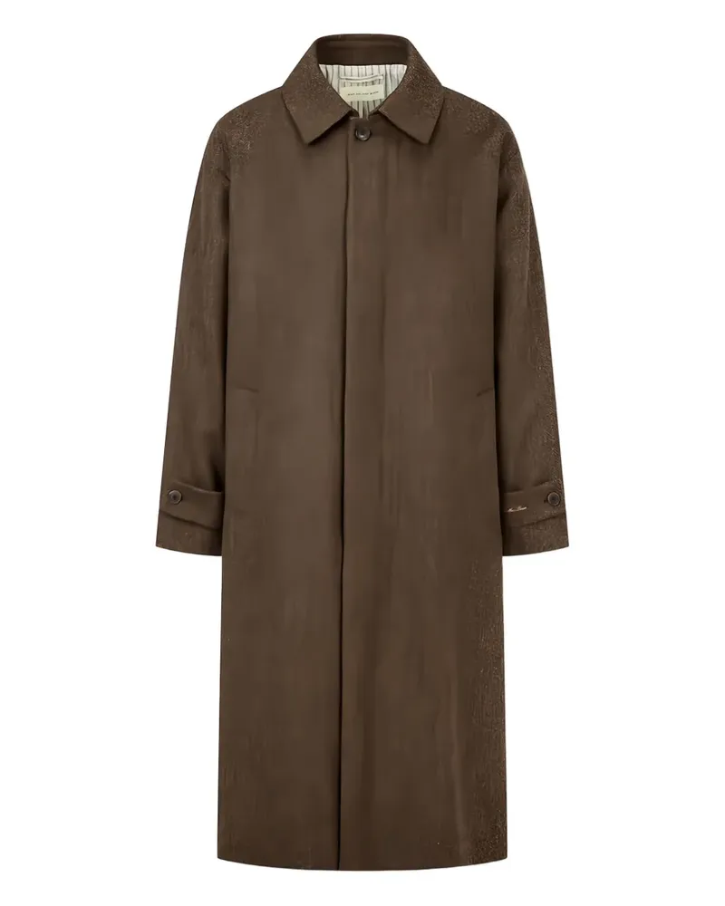 ManOnTheBoon Tweed-Mantel mit Fischgrätenmuster - Braun Braun